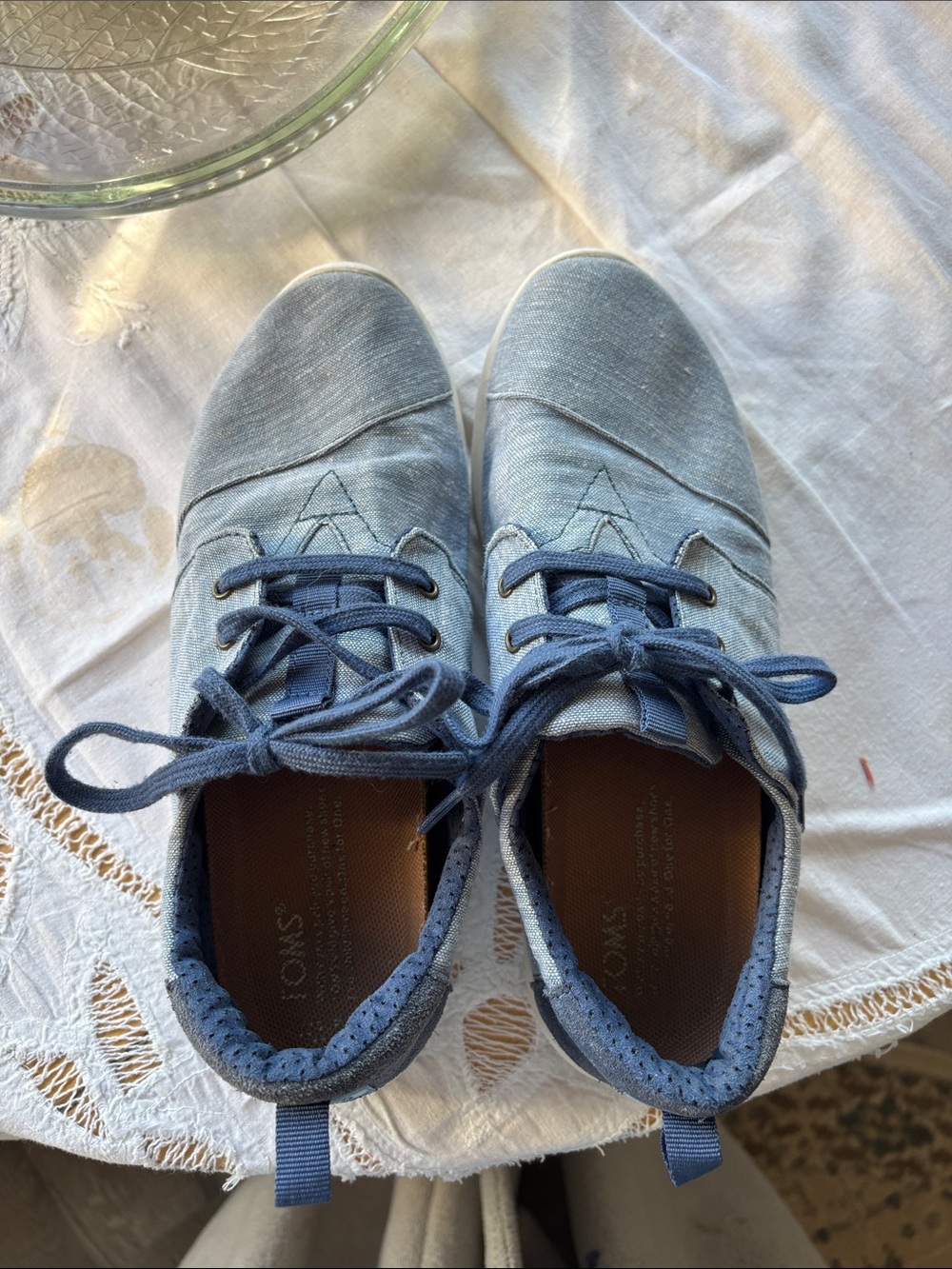 Toms Light Blue Canvas Lace-Up Sneakers
